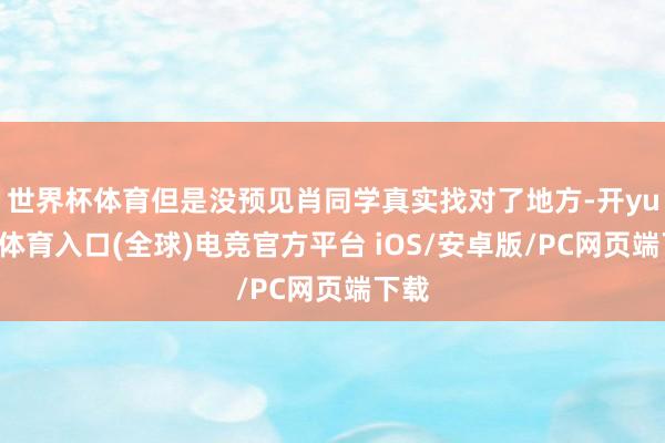 世界杯体育但是没预见肖同学真实找对了地方-开yun云体育入口(全球)电竞官方平台 iOS/安卓版/PC网页端下载